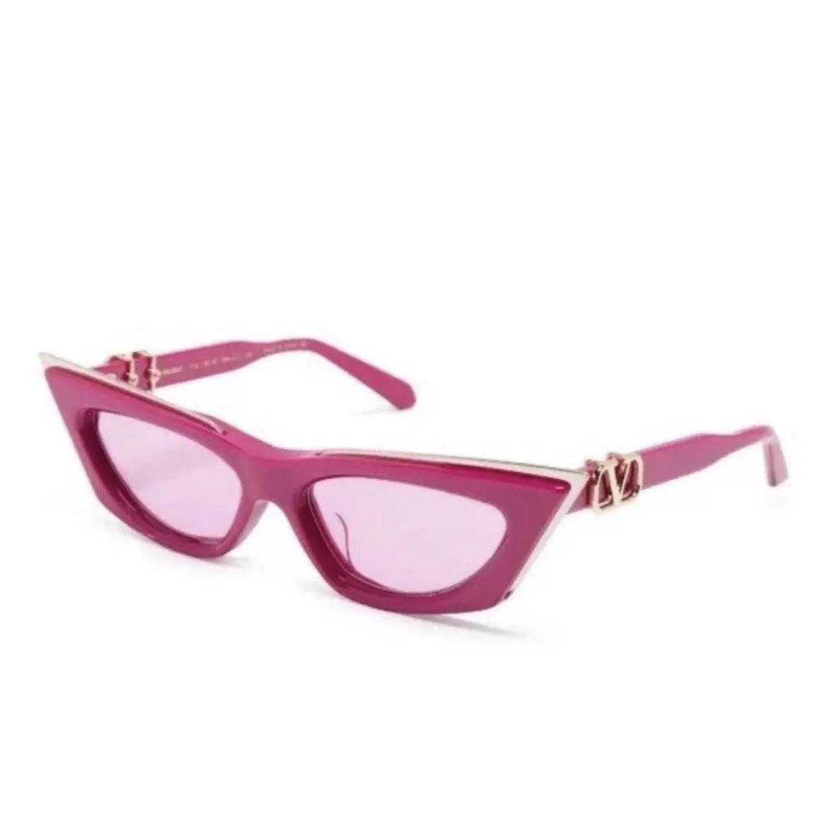 Valentino Garavani Eyewear V Logo Goldcut Cat Eye Sunglasses Pink Fuchsia