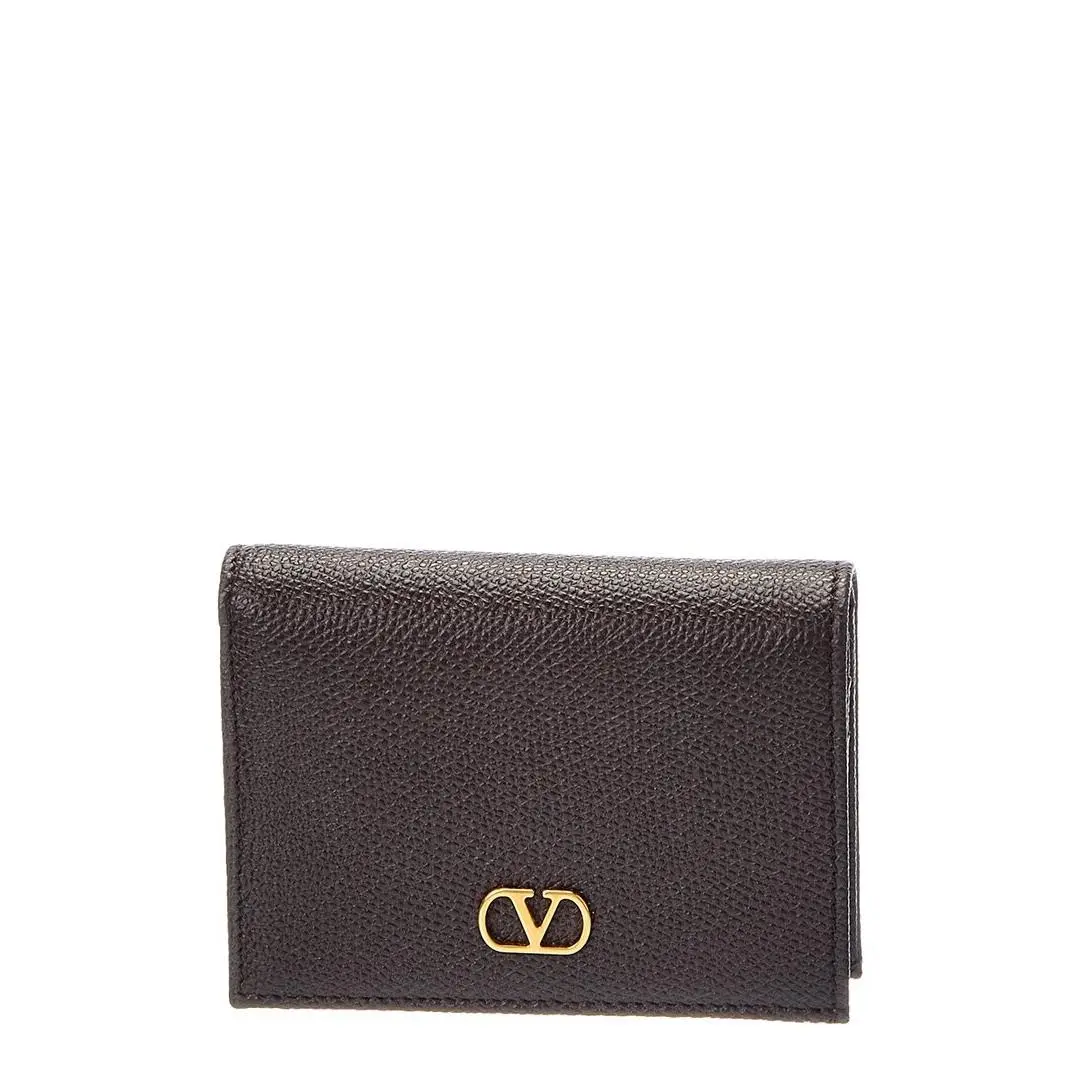 Valentino Vlogo Signature Leather Card Case Women`s