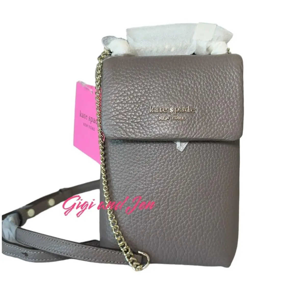 Veronica North South Crossbody / Cell Phone Bag In Mineral Grey by Kate Spade