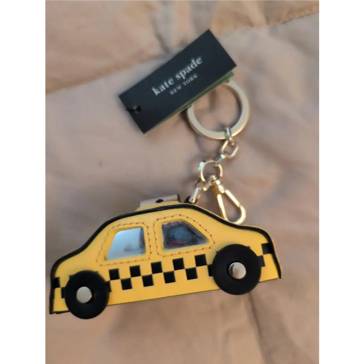 On a Roll Yellow Taxi Cab Key Chain Bag Charm New by Kate Spade
