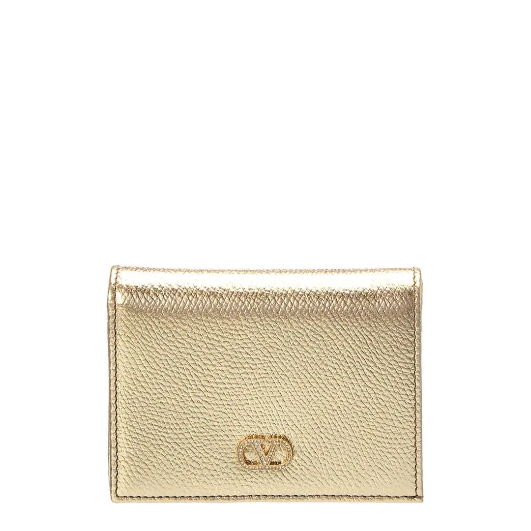 Valentino Vlogo Signature Leather Card Case Women`s