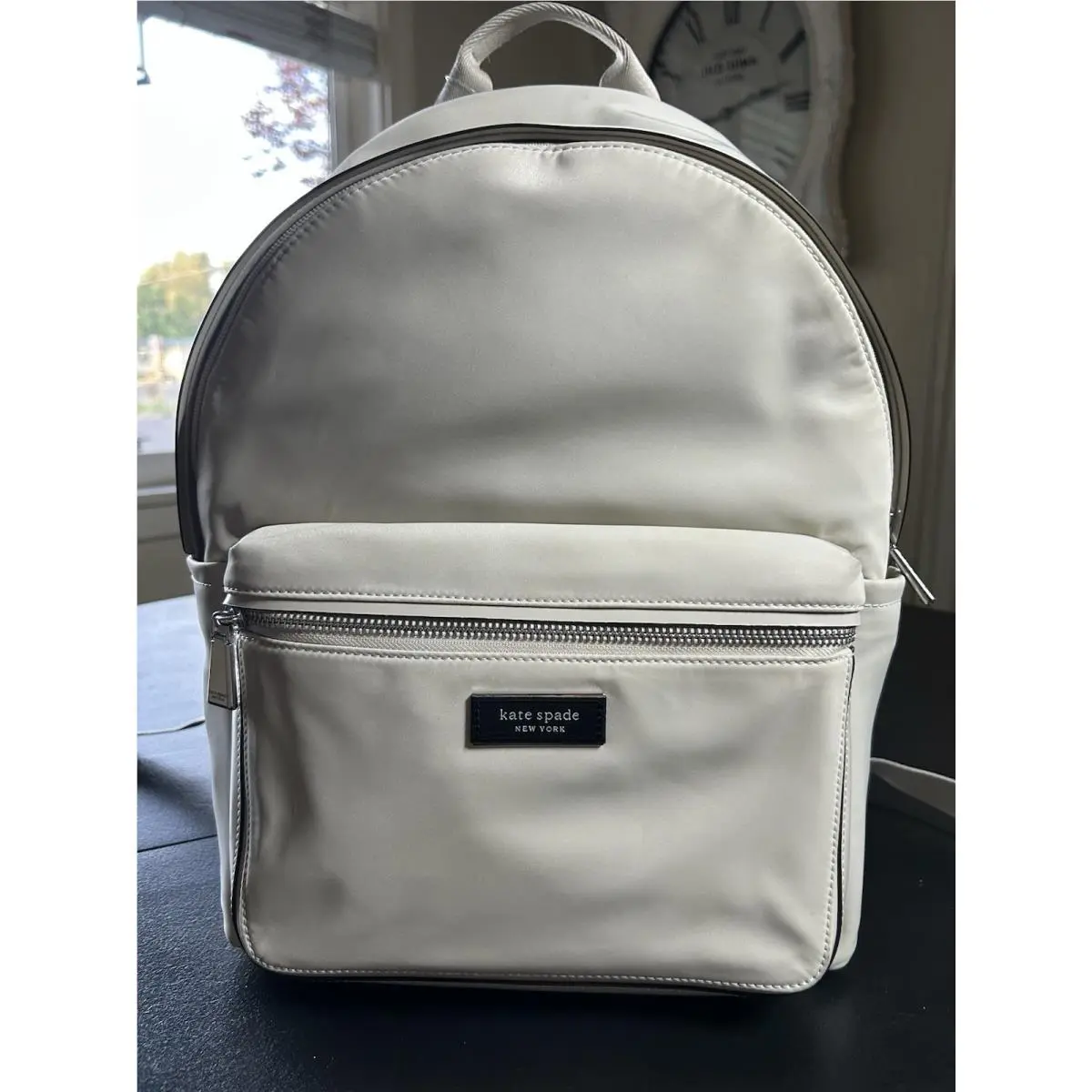 New York Cream Color Wipe Able Backpack by Kate Spade