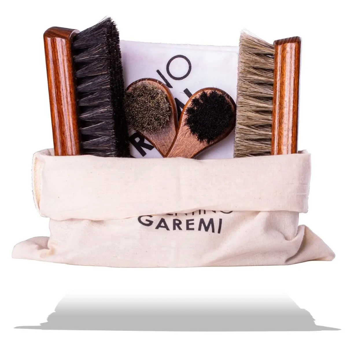 Shoe Shine Kit 8211 Made in Germany Leather Care Set with 2 Horsehair Brushes by Valentino