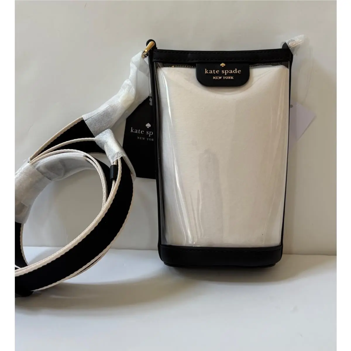 Clare Clear Phone Crossbody Bag Black by Kate Spade