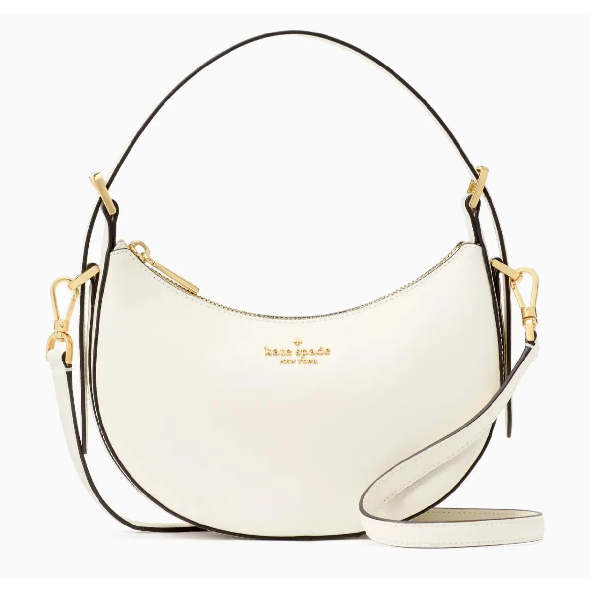 New  Madison Nova Crescent Shoulder Bag Saffiano Leather Meringue by Kate Spade