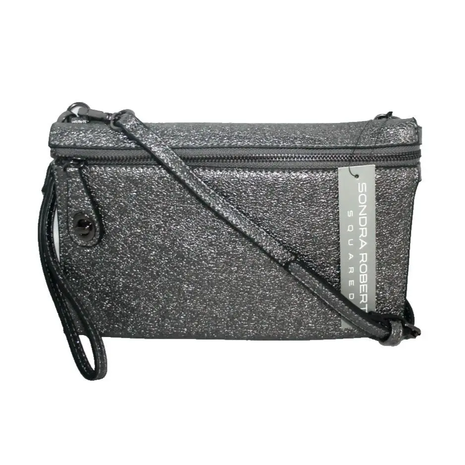 Kate Spade Sondra Roberts Convertible Crossbody Clutch Pewter Gray Vegan Leather SRB2-4084