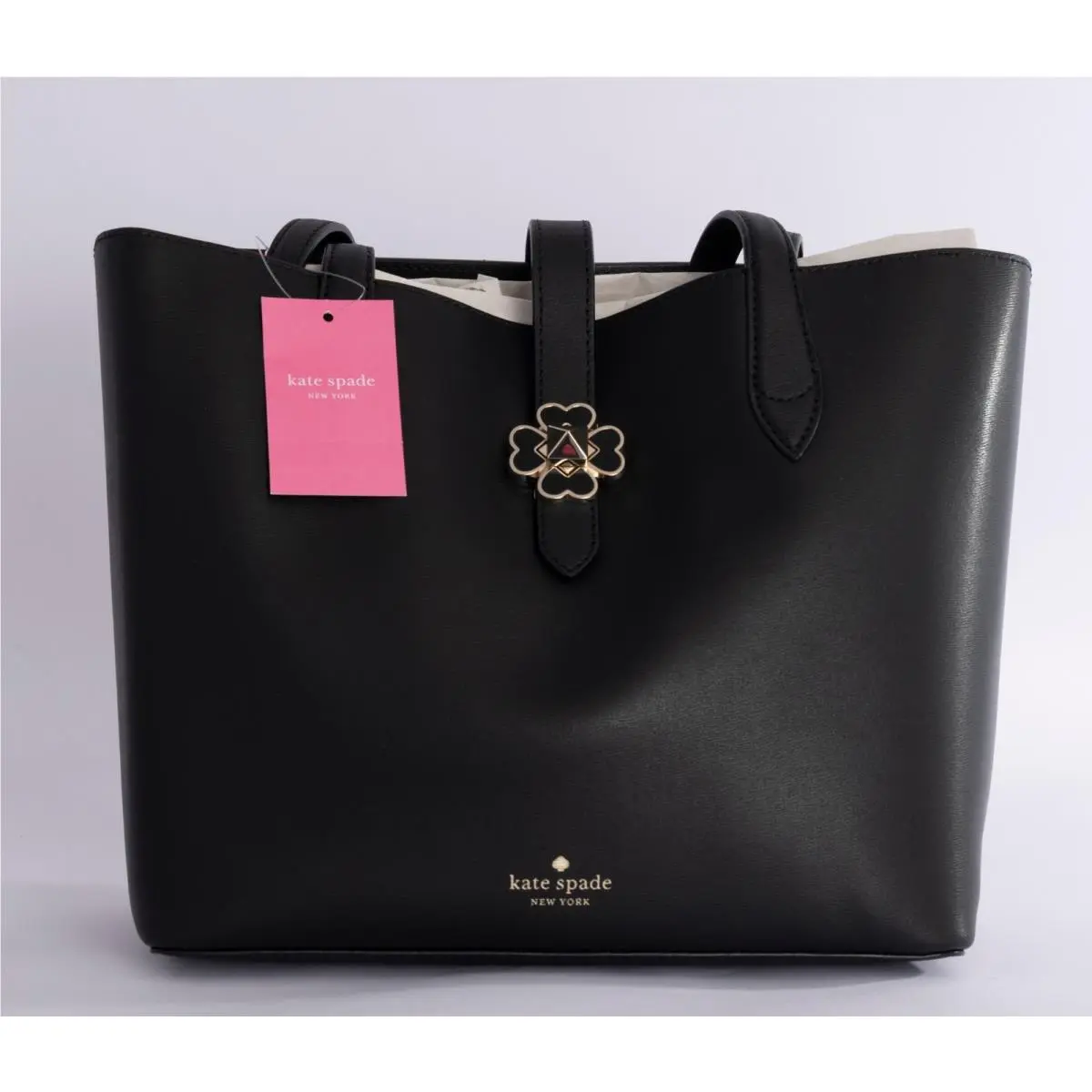 Kaci Small Tote Black Pebbled Leather Satchel Handbag WKRU6287 by Kate Spade