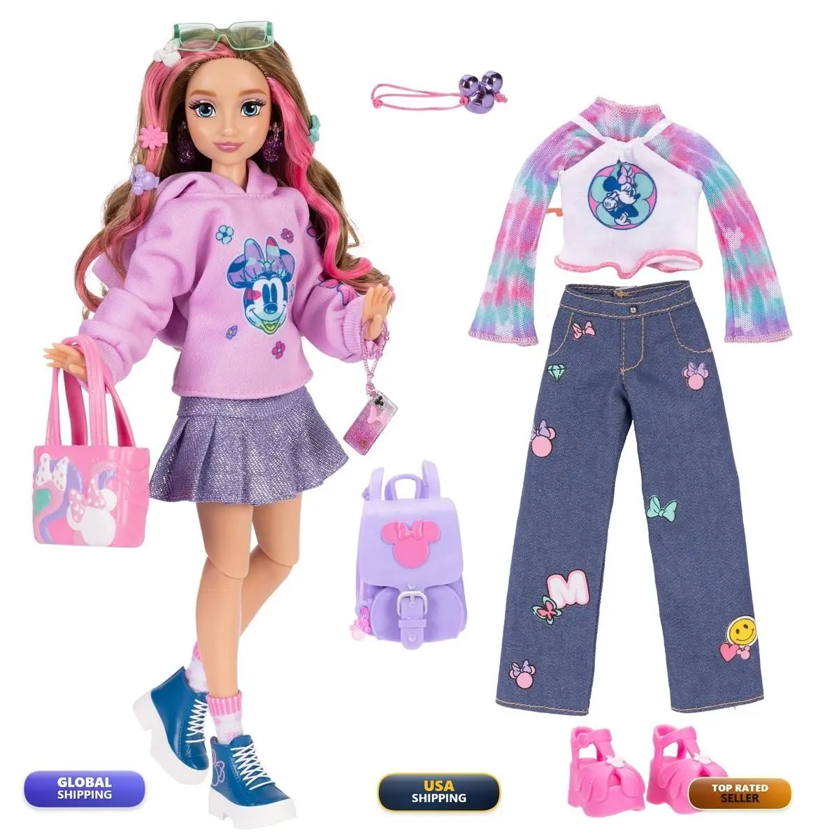 Disney Ily 4ever Minnie Fashion Doll 11.5 Tall 13 Points of Articulation
