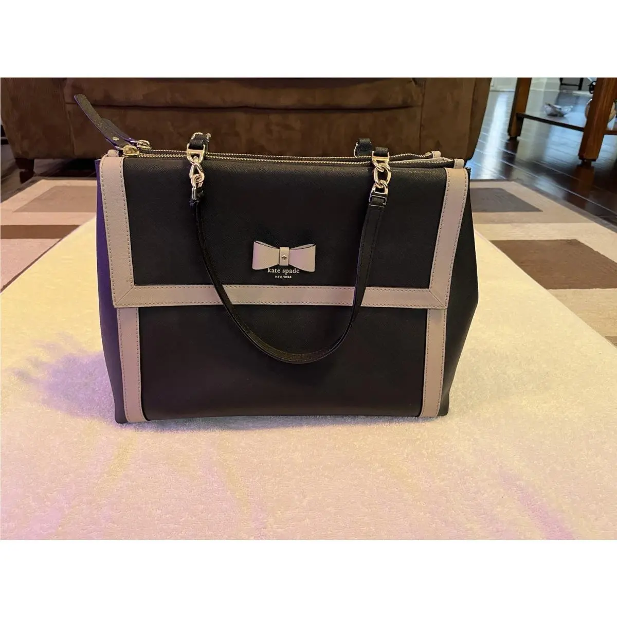 New Kate Spade Hazel Court Mason with Bow Tie Large Tote Purse