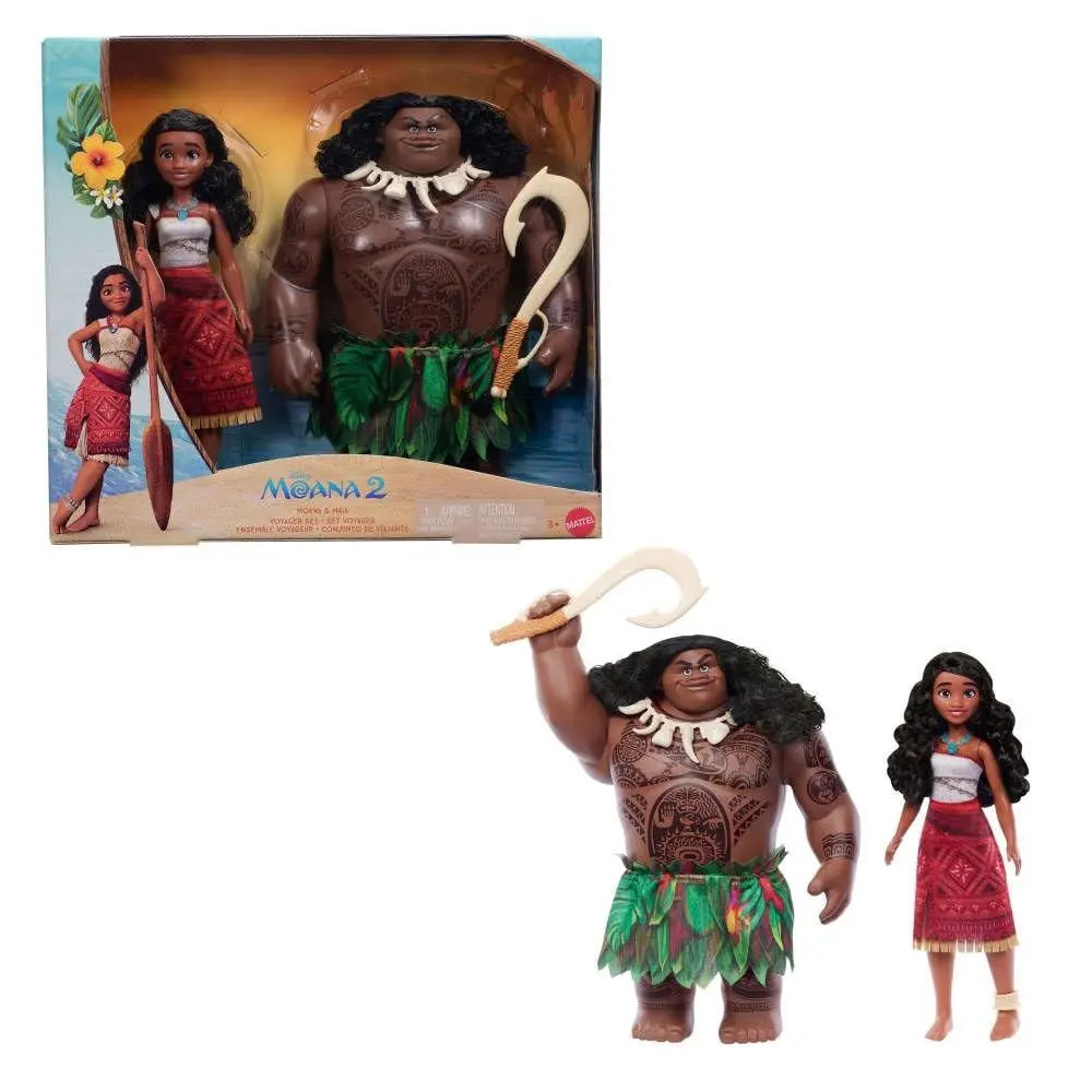 Mattel Disney Moana 2 Voyager 2 Doll Set - Moana Maui with 4 Accessories