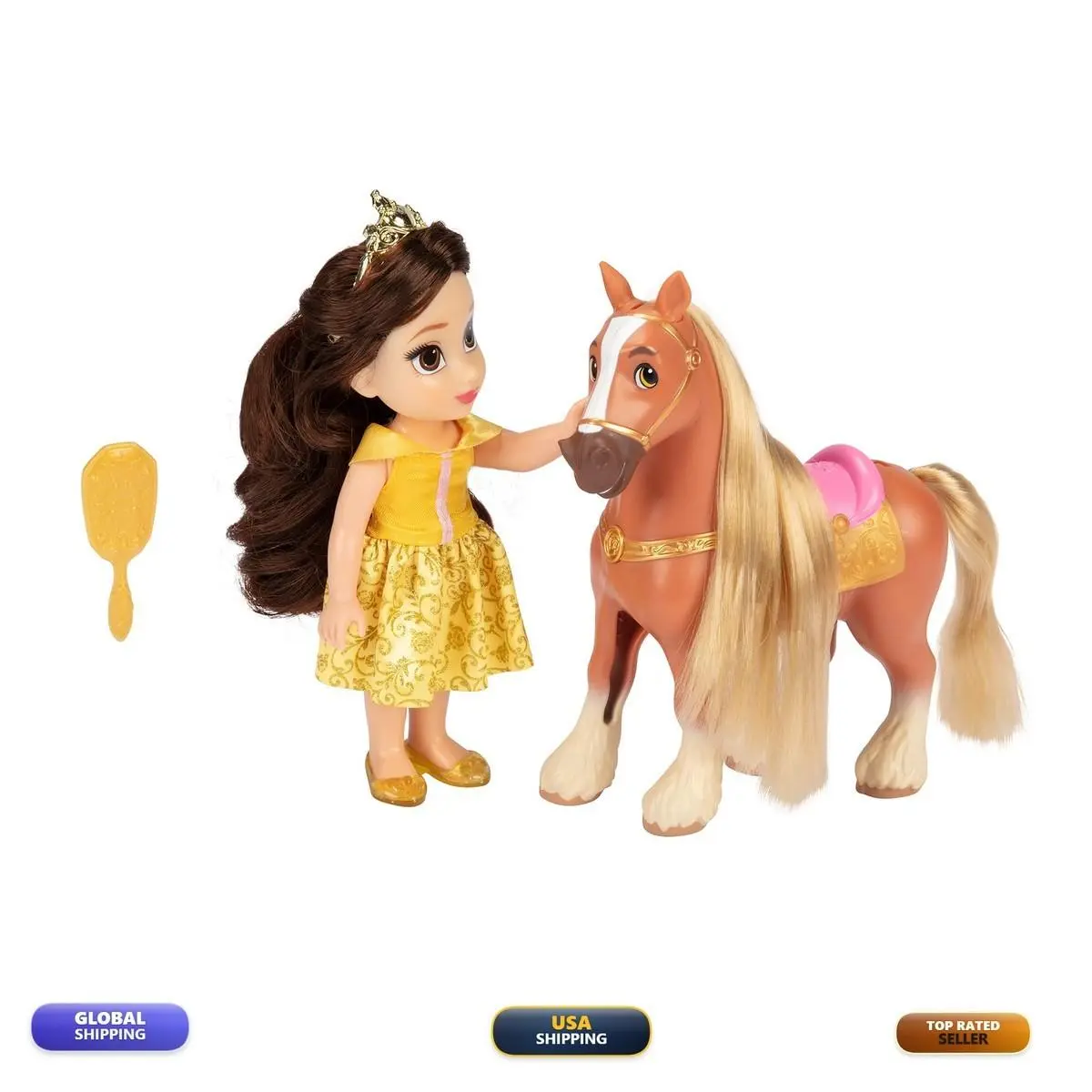 Disney Princess Belle Doll Phillipe Petite Gift Set - Yellow