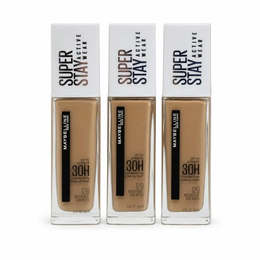 Maybelline Super Stay Active Wear Foundation 129 Medium Beige 1oz Pack of 3