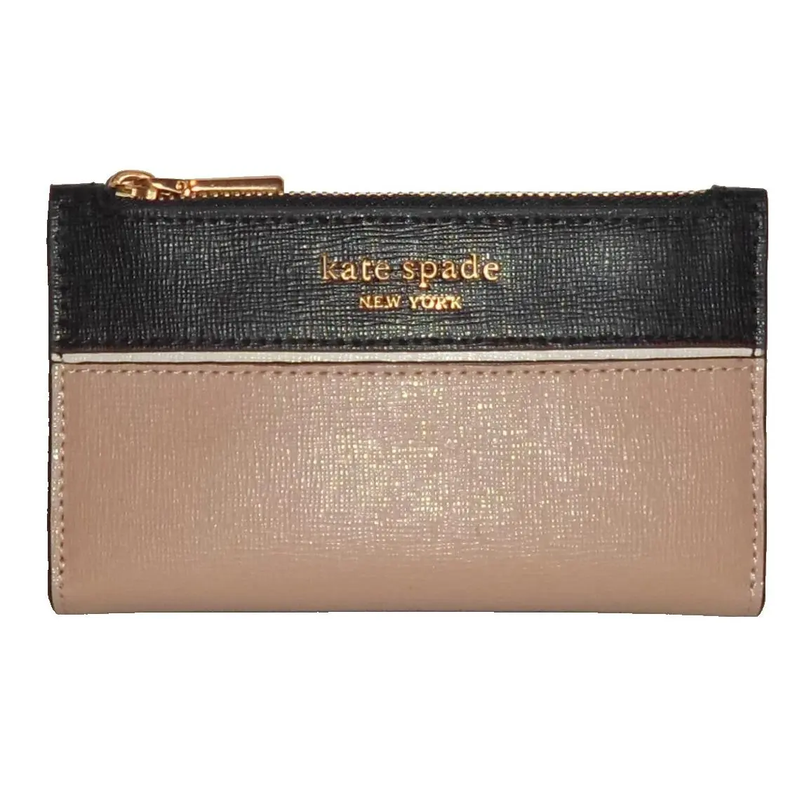 Kate Spade Morgan Cafe Mocha Colorblocked Saffiano Leather Bifold Wallet