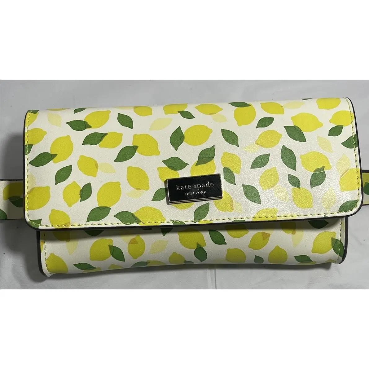 New York Zip Top Leather Belt Bag Lemon Toss Fanny Pack L/xl by Kate Spade