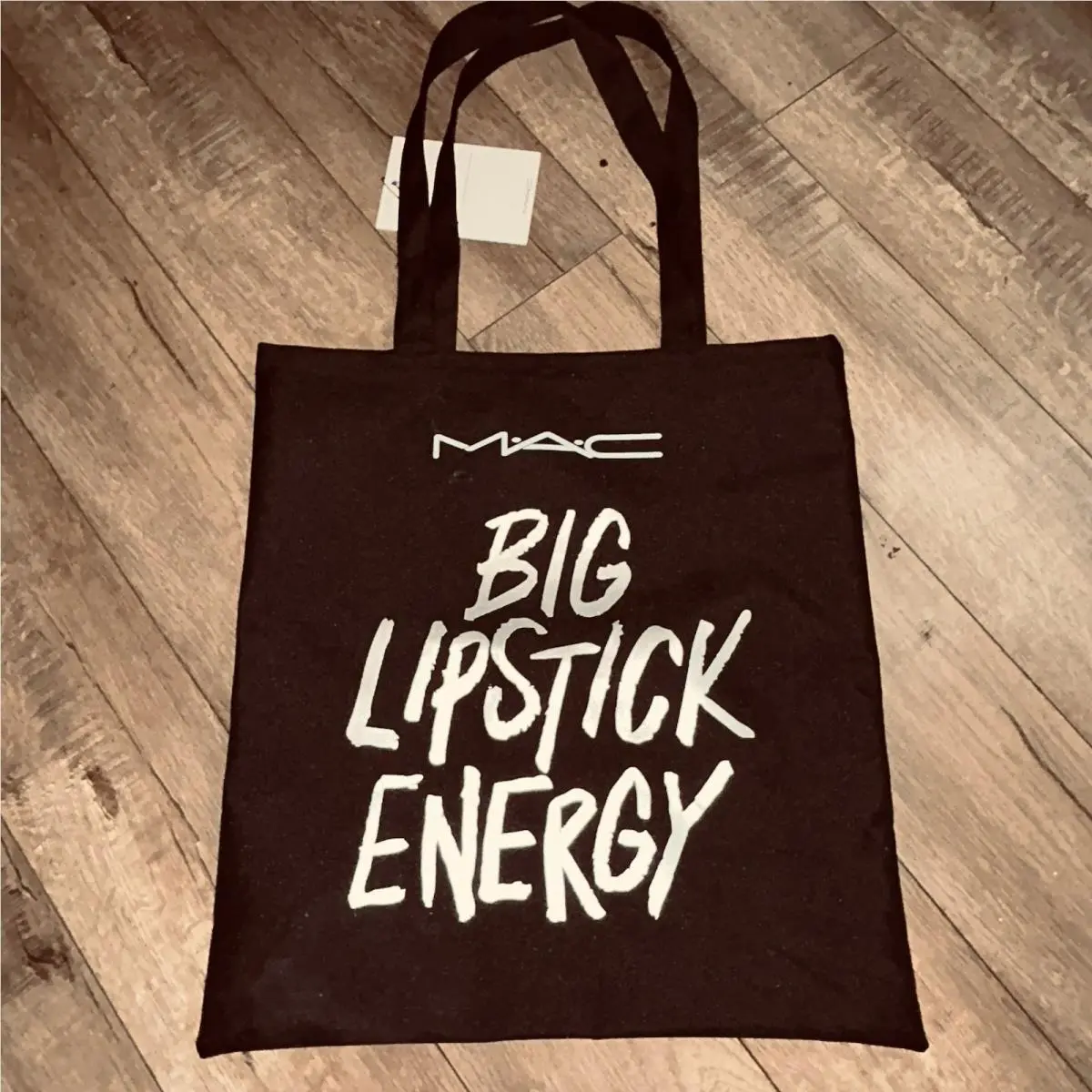 Mac Cosmetics Logo and The Graphic Text Big Lipstick Energy Canvas Tote Bag