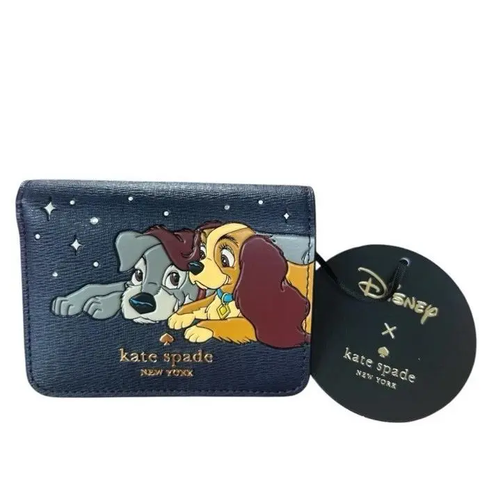 Kate Spade Disney X Lady and The Tramp Small Bifold Dog Wallet Navy