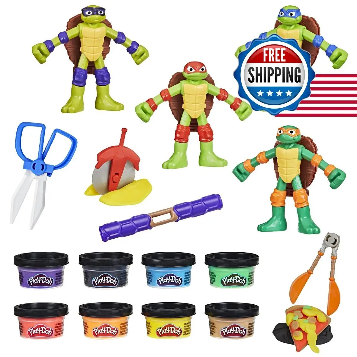 Play-doh Teenage Mutant Ninja Turtles Cowabunga Creations Bendy 4 Inch Action