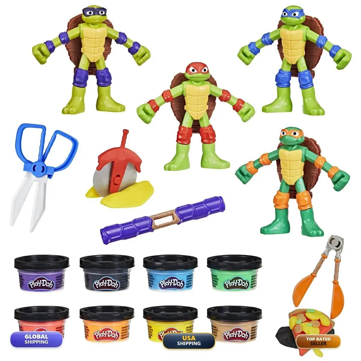Play-doh Teenage Mutant Ninja Turtles Cowabunga Creations Bendy 4 Inch Action