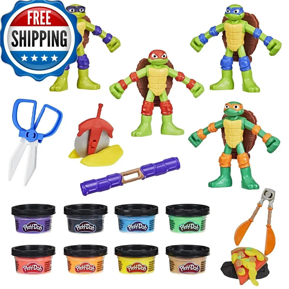 Play-doh Teenage Mutant Ninja Turtles Cowabunga Creations Bendy 4 Inch Action