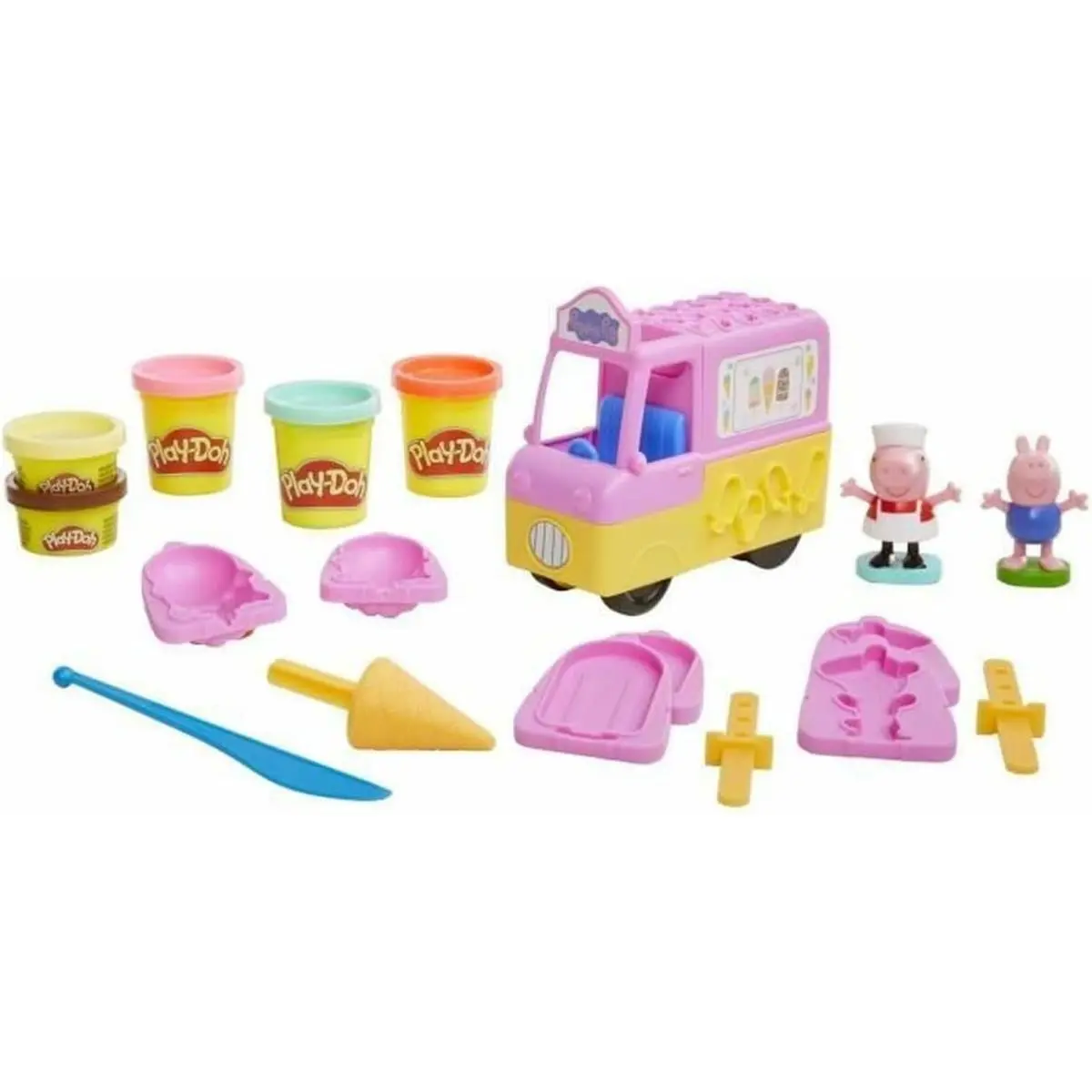 Peppa Pig Ice Cream Playset with Toy Truck and Play Doh Molds For Kids 3 and Up