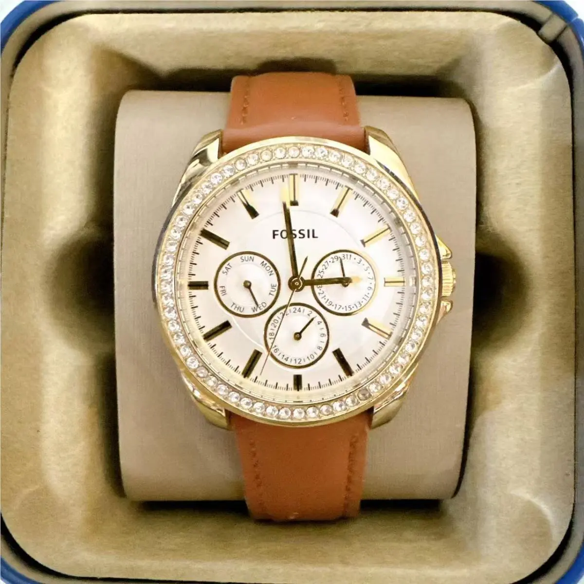 Fossil BQ3414 Chronograph Gold Stainless Steel Women`s Watch