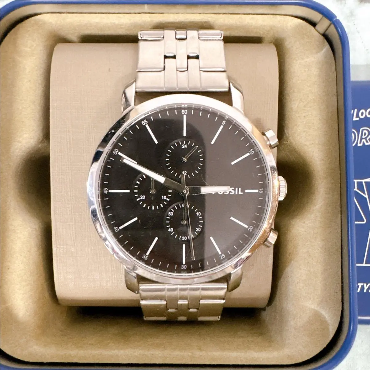 Fossil BQ2328IE Men`s 44mm Luther Chrono Chronograph Stainless Steel Watch