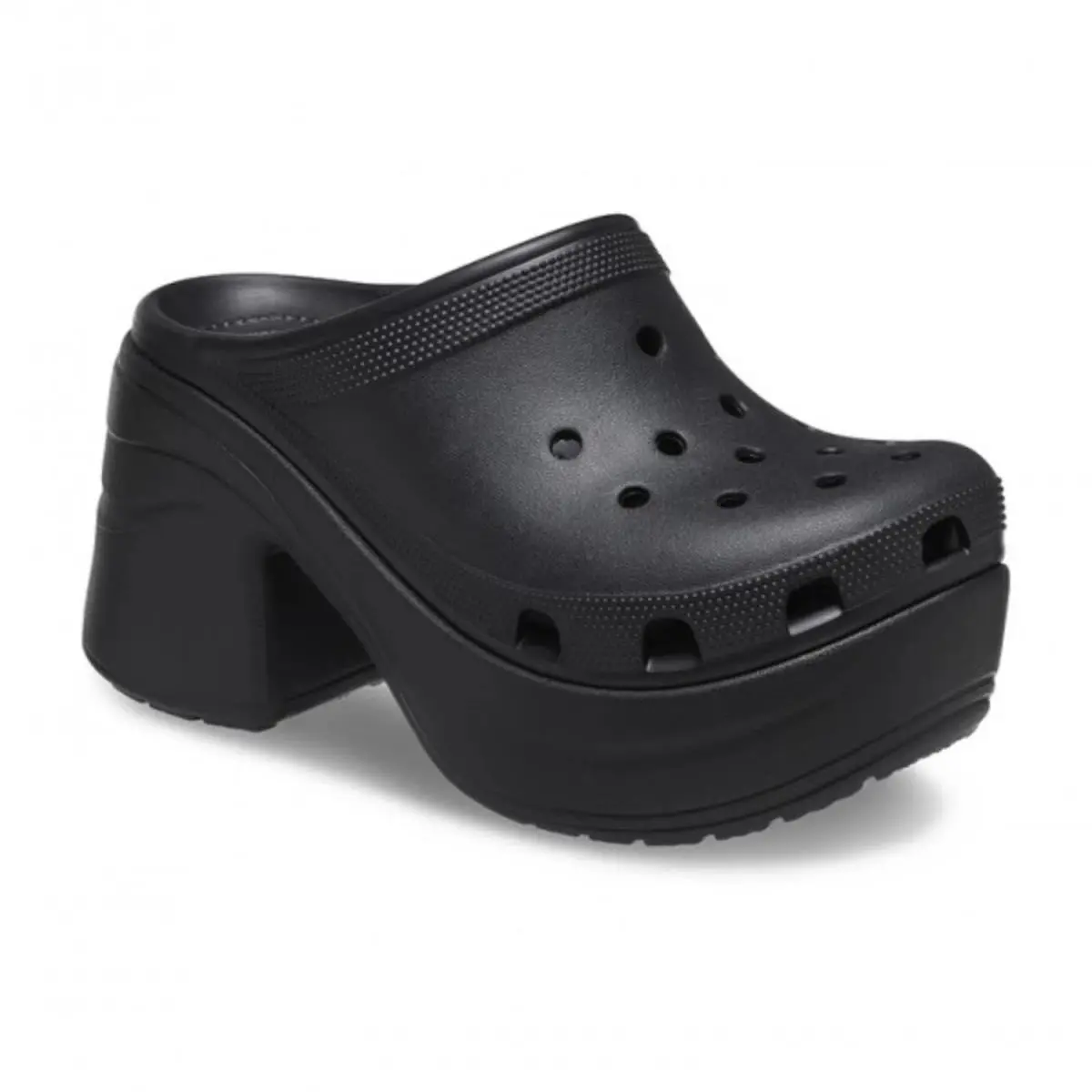 Crocs Siren 208547-001 Clog Unisex M10/M12 Black Block Heel Casual Shoes GBO2690