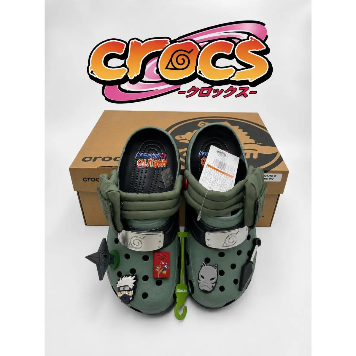 Crocs Naruto Kakashi Hatake Classic Clog Anime Shoes Jibbitz Charms Unisex