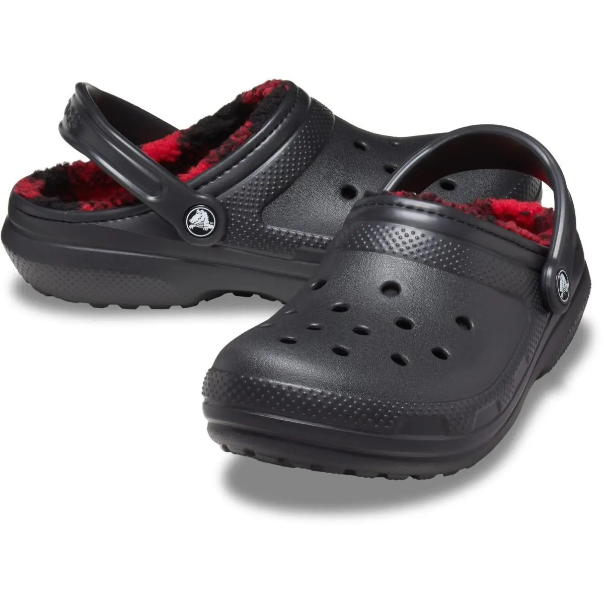 Crocs Classic Lined Holiday Clogs with Buffalo Plaid Lining Adjustable