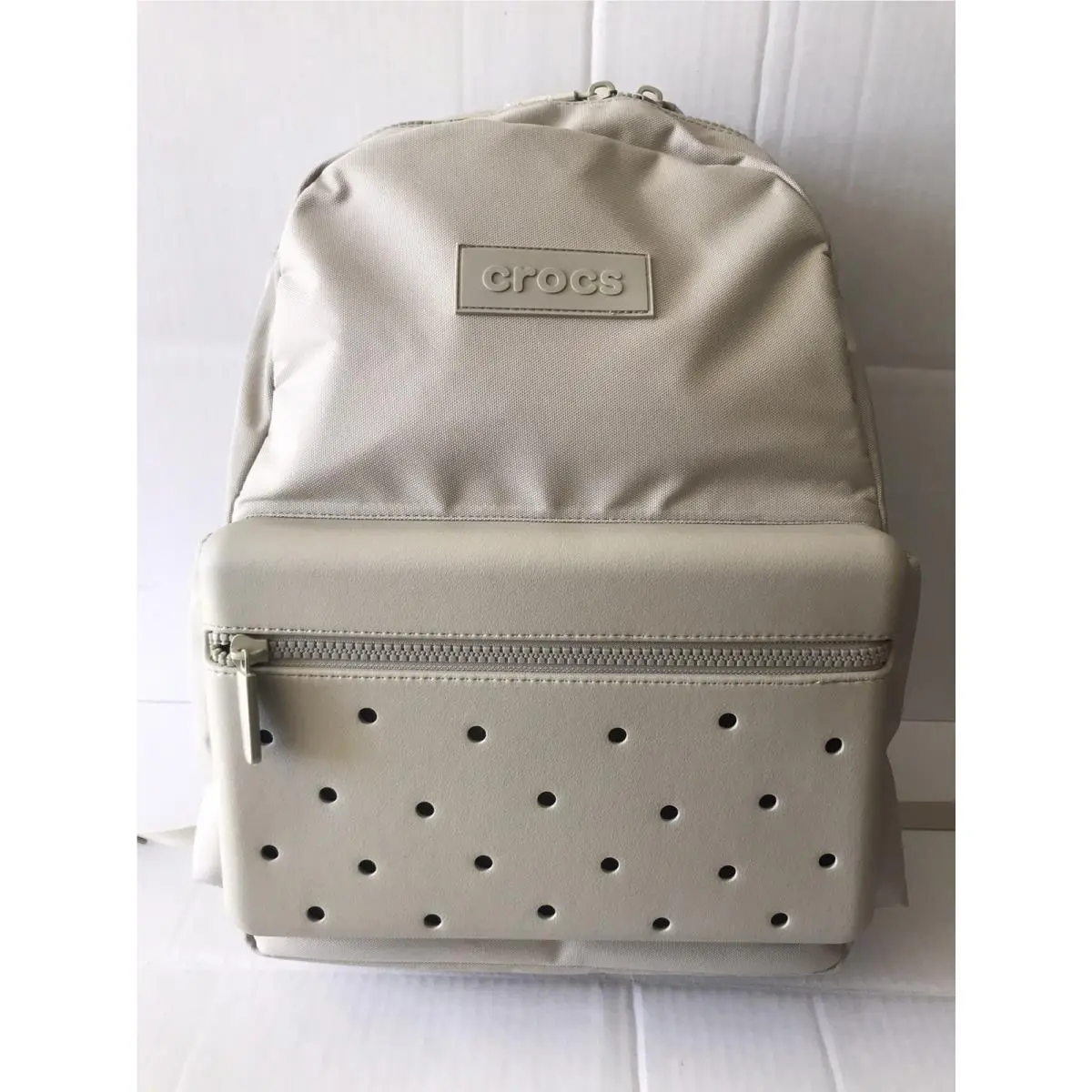 Unisex Crocs Meteor/beige Nylon School/travel Backpack/padded Laptop Sleeve