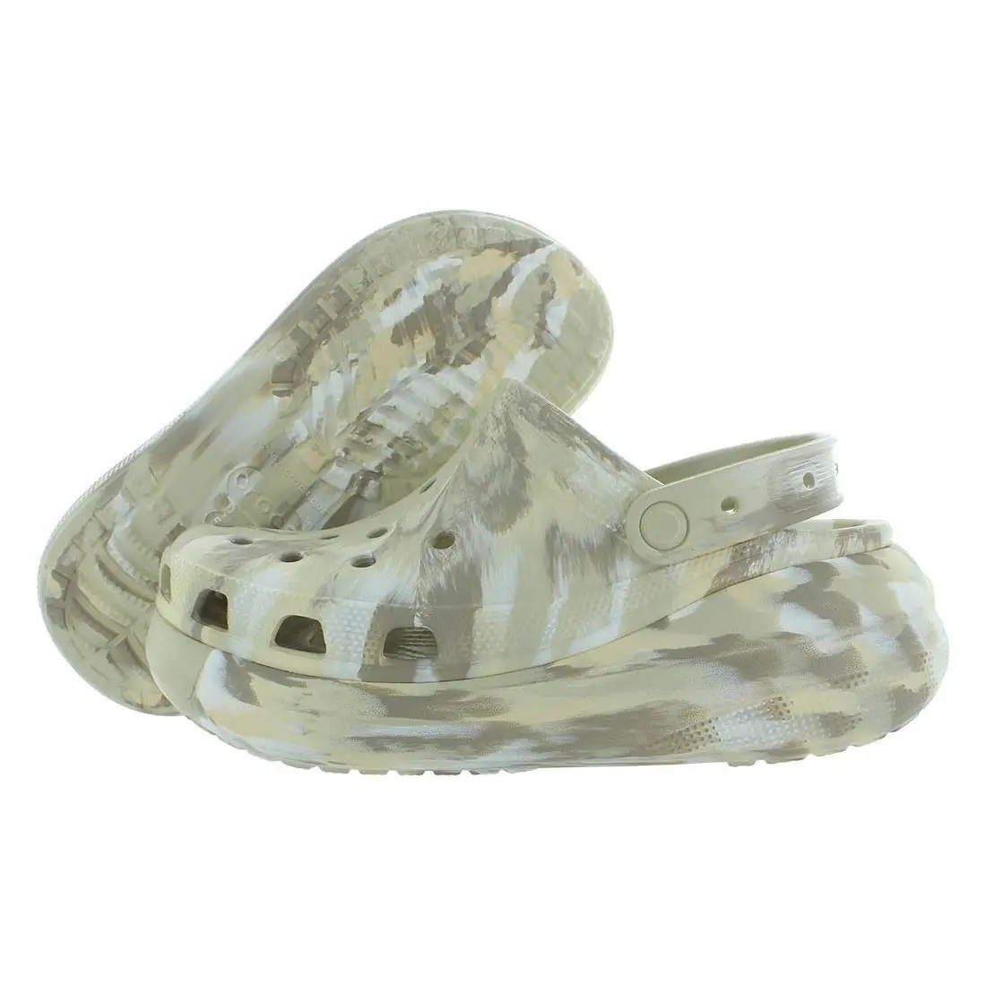 Crocs Classic Crush Marbled Clog Unisex Shoes Size 9 Color: Bone/multi Marbled