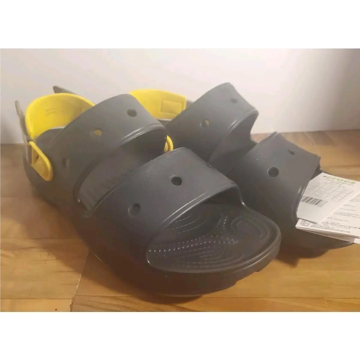 Crocs Men`s 12 Classic All Terrain Clogs Sandals Deep Navy Blue Yellow