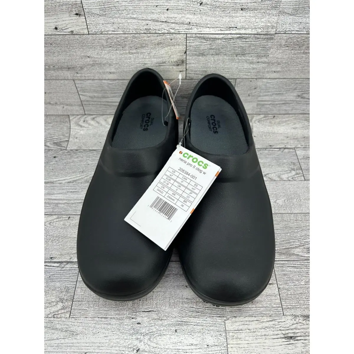 Crocs Neria Pro II Clog W Black Slip Resistant Work Shoes Women Size 7