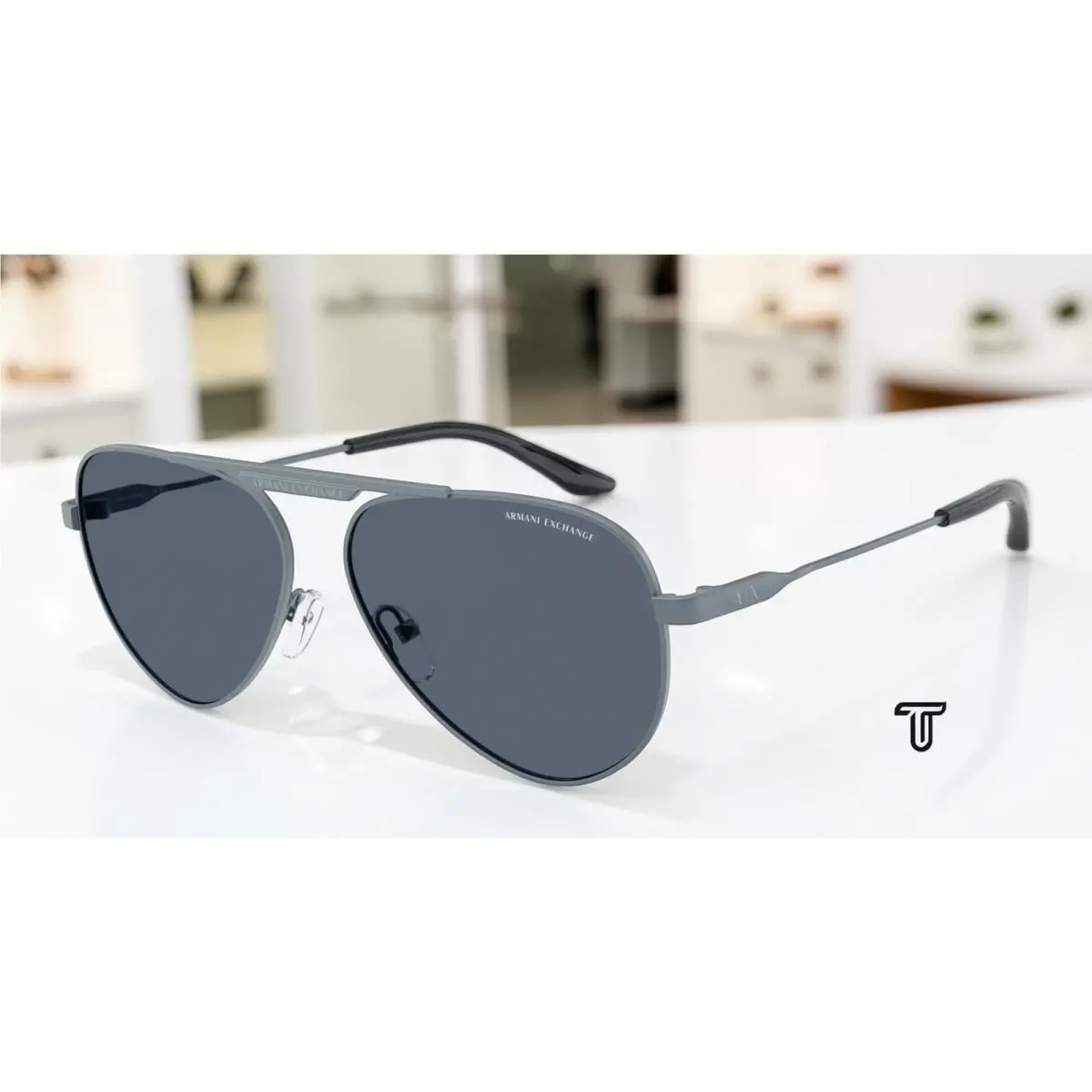 AX2060S 613287 Metalized Matte Blue Grey 58 mm Unisex Sunglasses by Armani Exchange