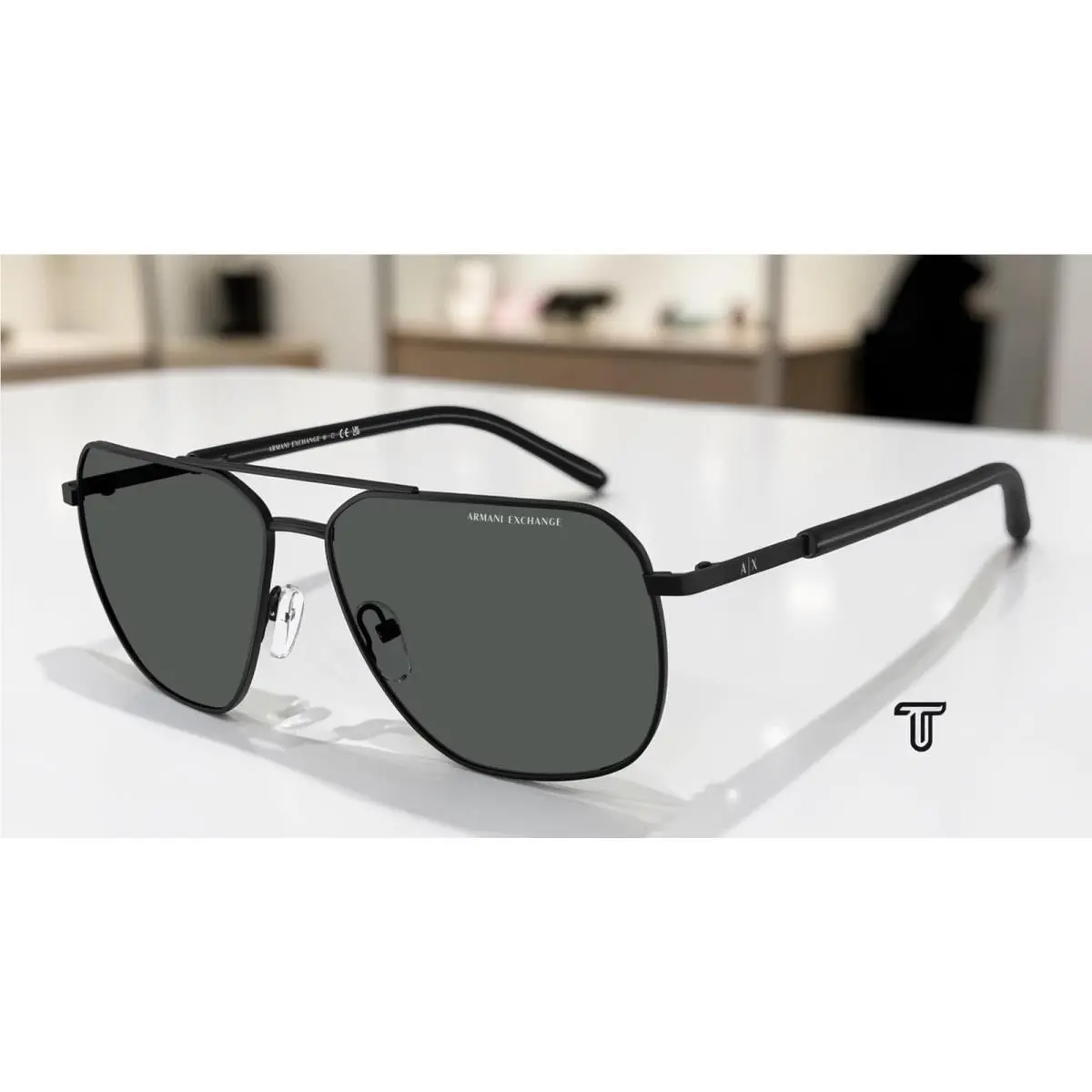 Armani Exchange AX2057S 600087 Matte Black Dark Grey 59 mm Men`s Sunglasses