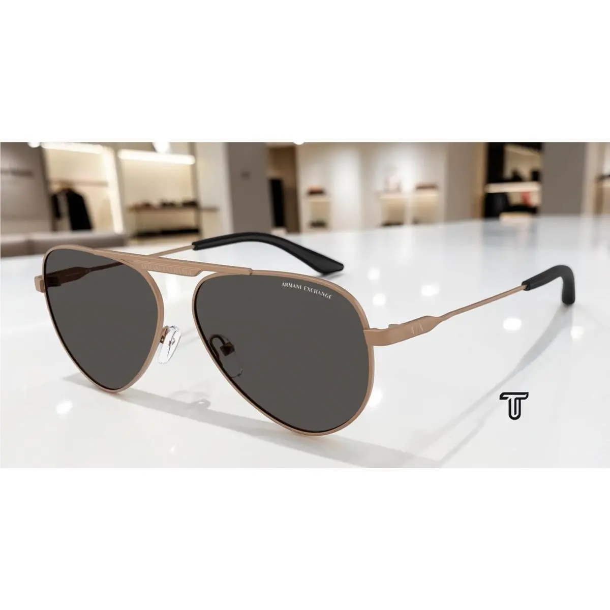 Armani Exchange AX2060S 610687 Matte Bronze Dark Grey 58 mm Unisex Sunglasses