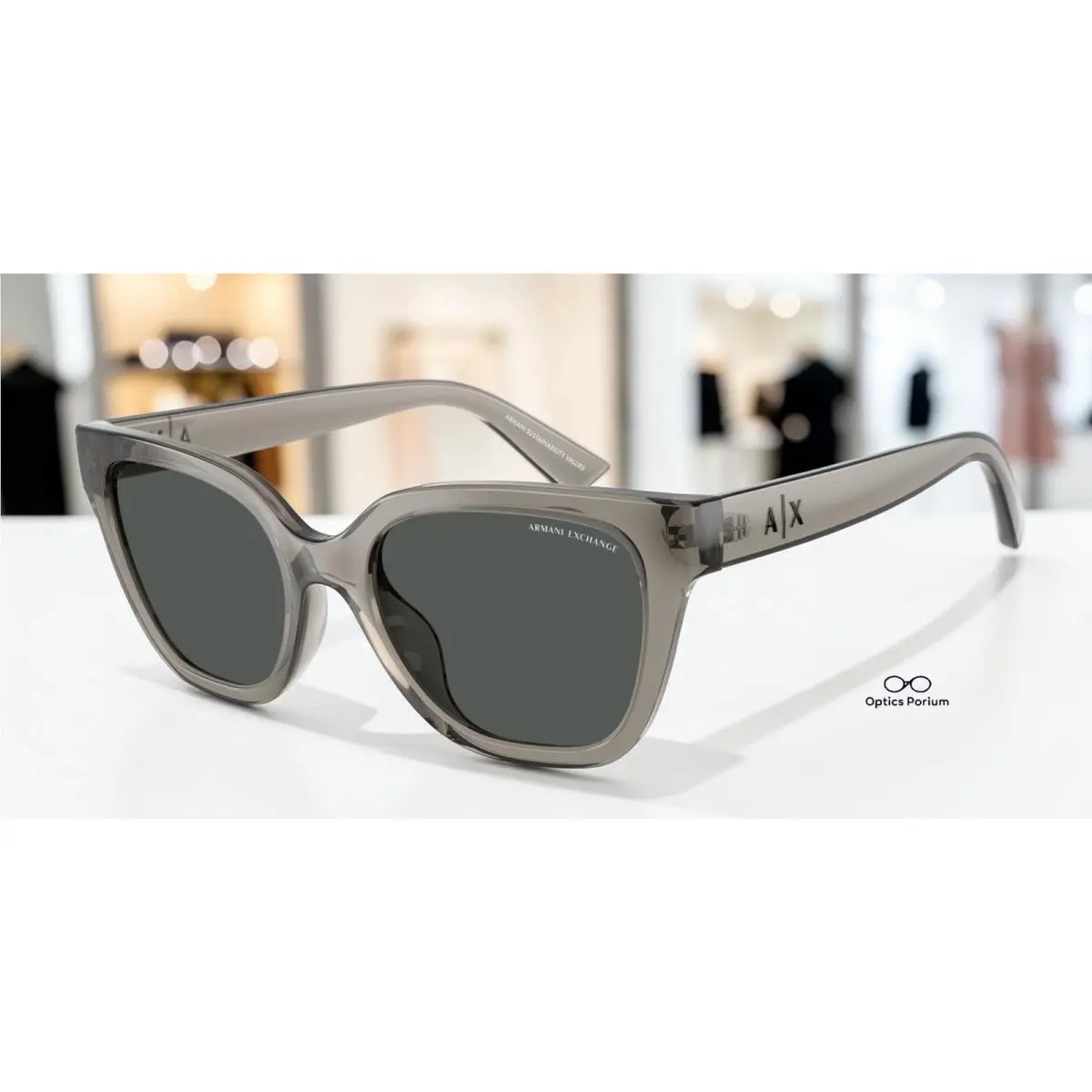 Armani Exchange AX4164SU 839487 Transparent Grey Grey 53 mm Women`s Sunglasses