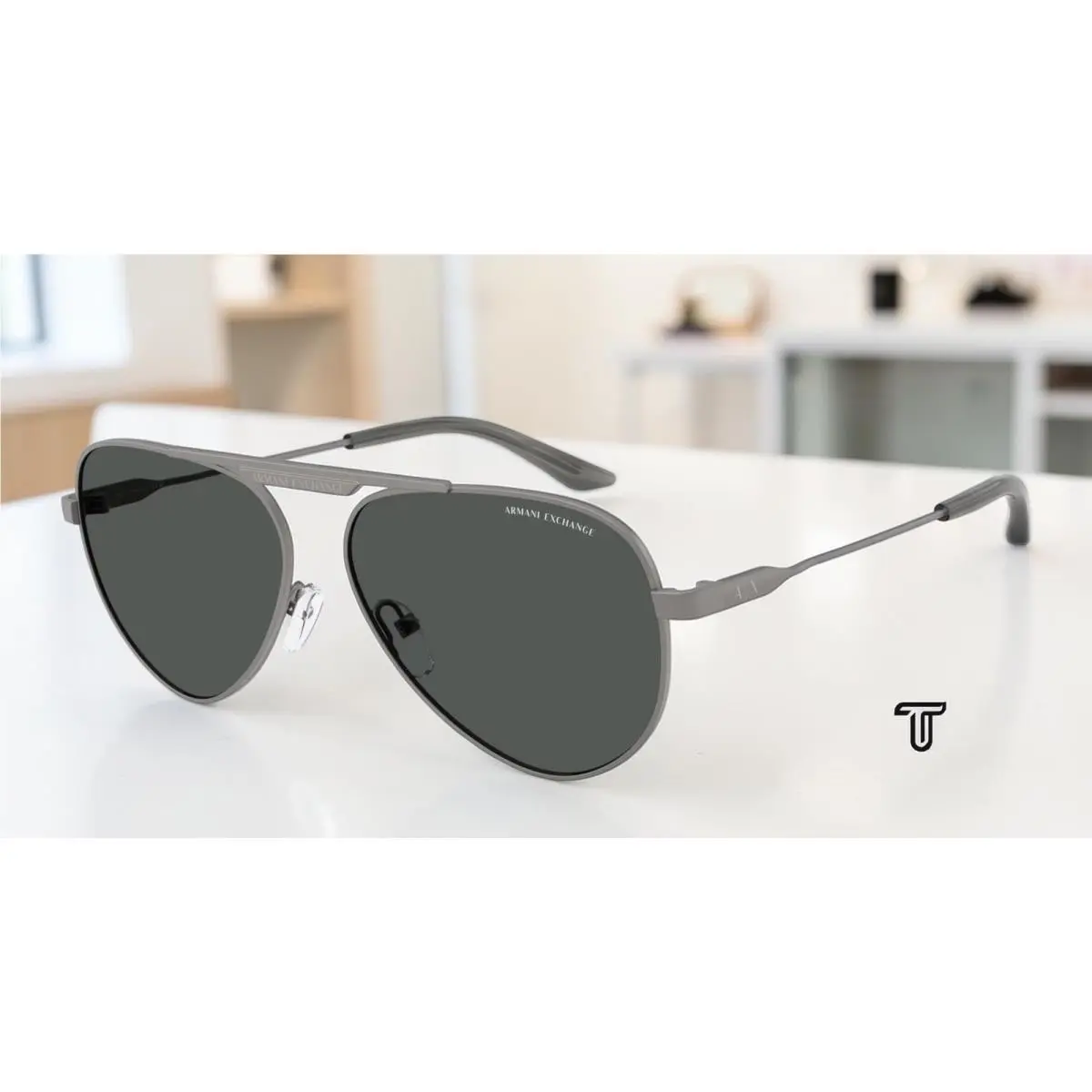 AX2060S 600387 Matte Gunmetal Dark Grey 58 mm Unisex Sunglasses by Armani Exchange