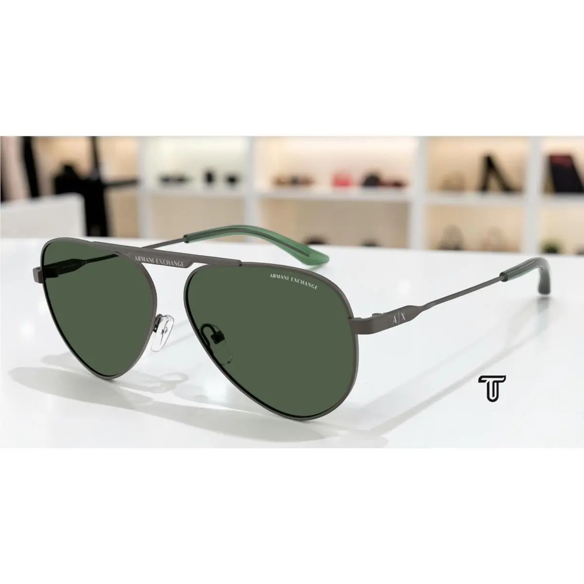 AX2060S 613371 Matte Grey Dark Green 58 mm Unisex Sunglasses by Armani Exchange