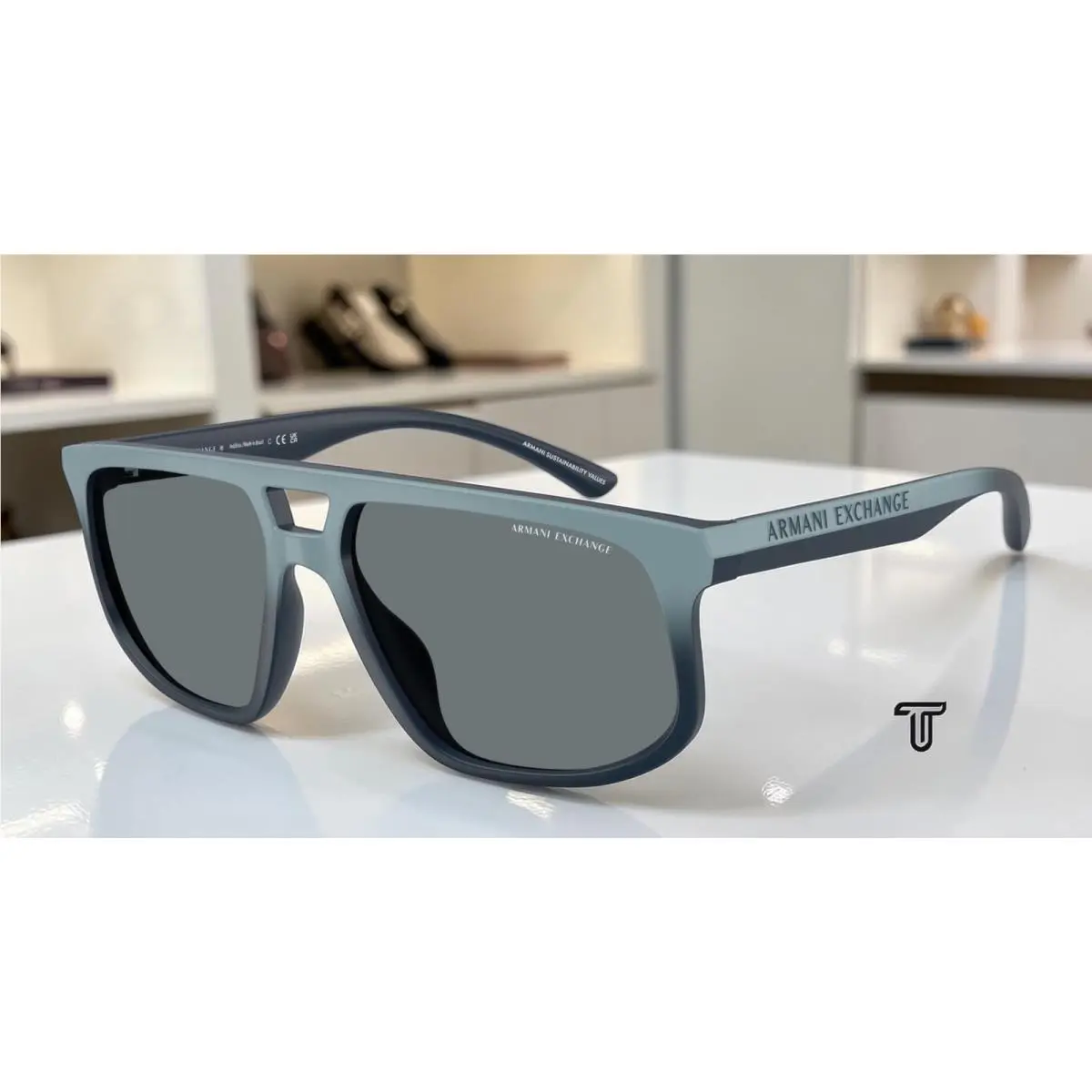 Armani Exchange AX4161SU 839080 Matte Blue Gradient Blue 58 mm Men`s Sunglasses