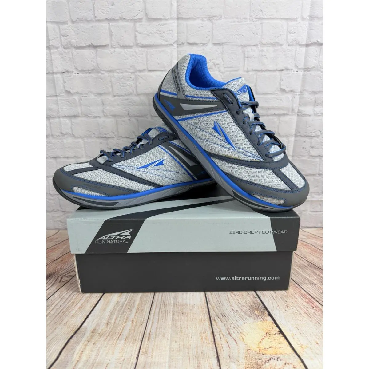 Altra Provision Gray Blue Road Running Shoes Men`s Sz 10 Zero Drop A12342