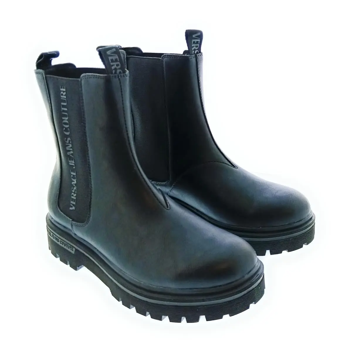 Versace Jeans Couture Black Mens Pull On Ankle Boots