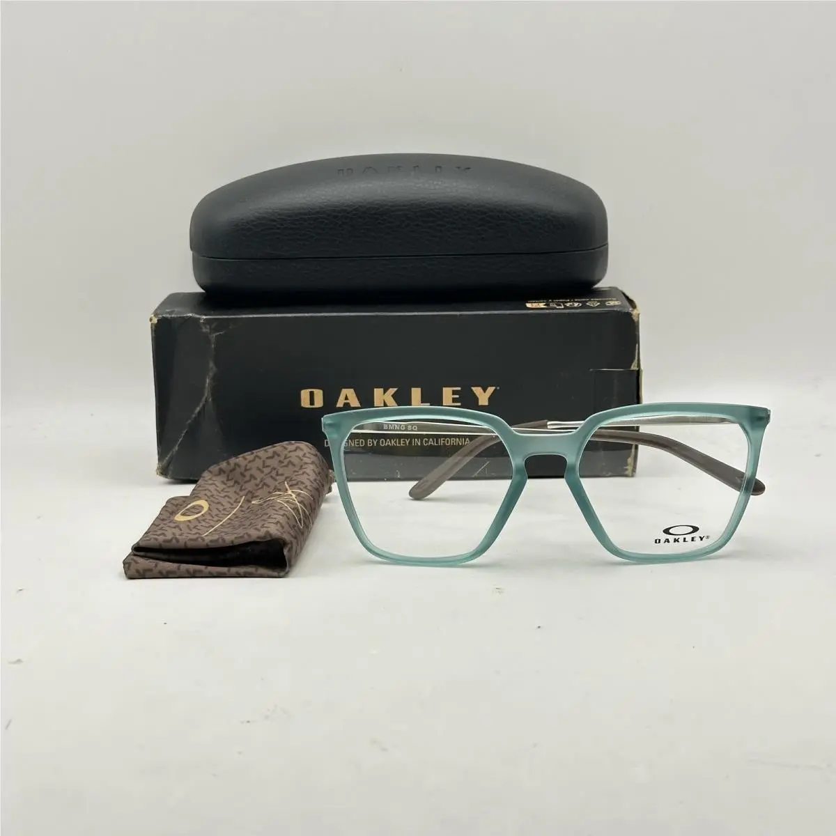 Bmng SQ Large Square Full Rim Eyeglasses OX8189 Transparent Pacific by Oakley