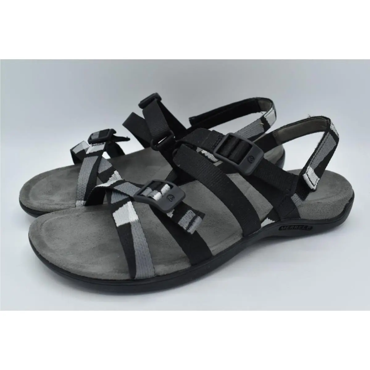 Merrell Womens Size 8 Size District 3 Black Backstrap Sandals Shoes
