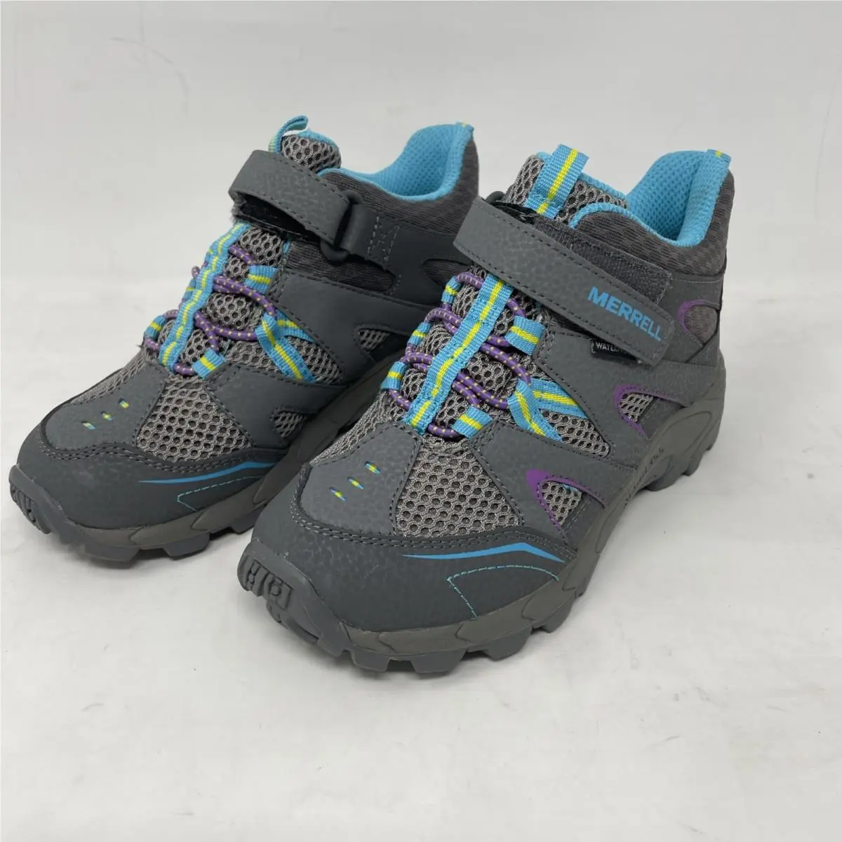 Merrell Hilltop Quick Close Waterproof Grey Shoes Girls Size 12.5M