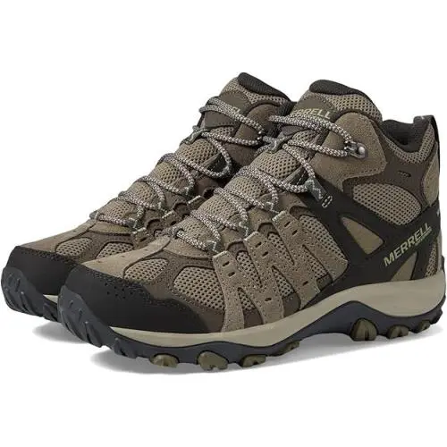Merrell Womens Accentor 3 Mid Wp Boots Shoes Brindle Size 9.5 Wide Leather