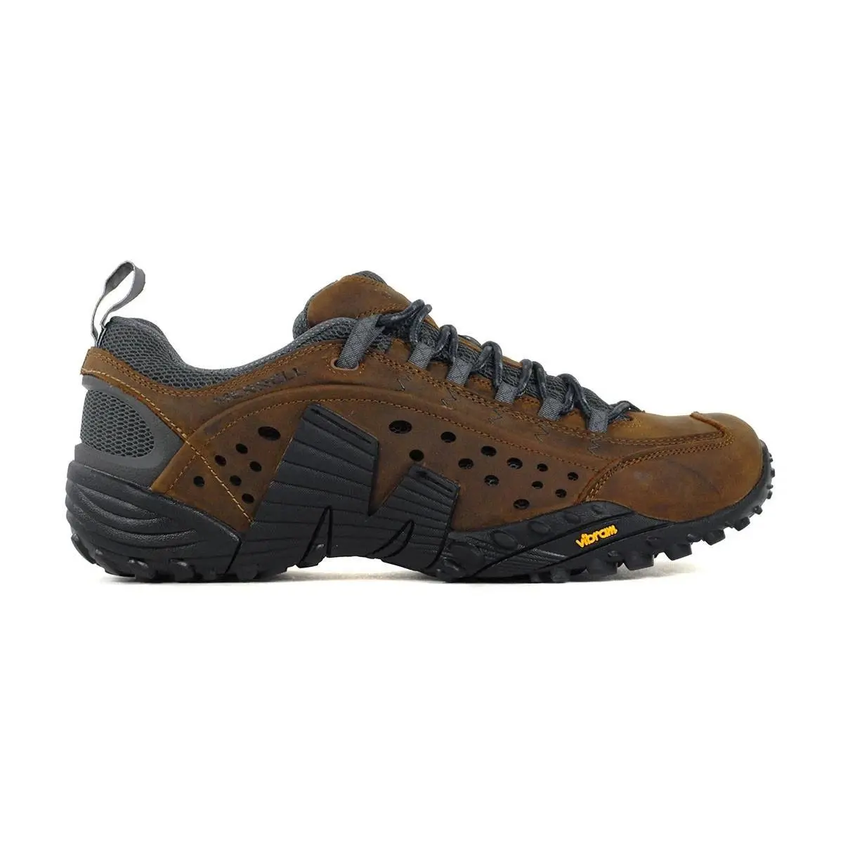 Mens Size 10.5 Merrell Dark Earth Intercept Outdoors Hiking Shoes Brown J598633