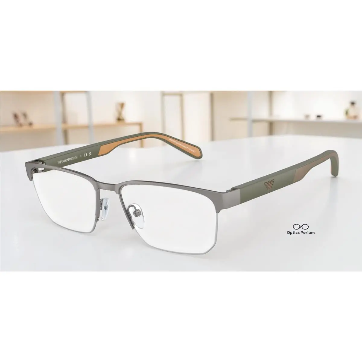 Emporio Armani EA1162 3003 Matte Gunmetal Demo Lens 56 mm Men`s Eyeglasses