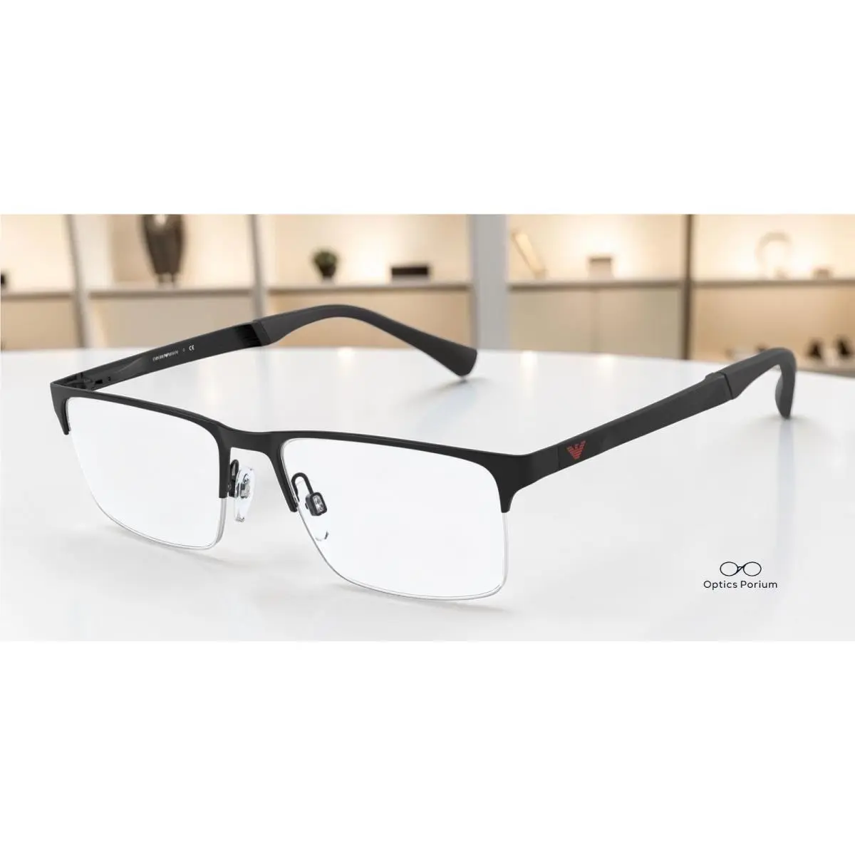 Emporio Armani EA1110D 3175 Rubber Black Demo Lens 55 mm Men`s Eyeglasses