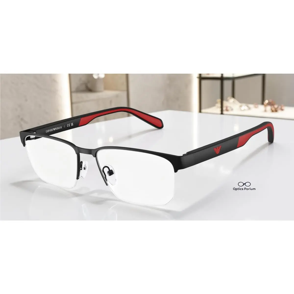 Emporio Armani EA1162 3085 Matte Black Demo Lens 56 mm Men`s Eyeglasses